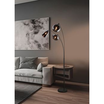 Stojací lampa LUMINA černý kov/sklo 1