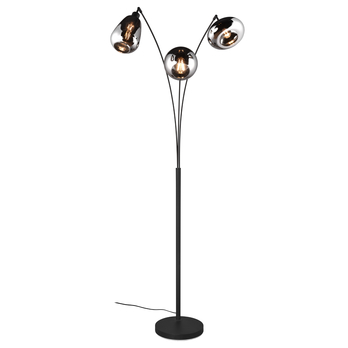 Stojací lampa LUMINA černý kov/sklo 4