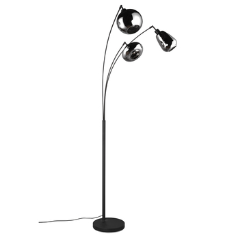 Stojací lampa LUMINA černý kov/sklo 6
