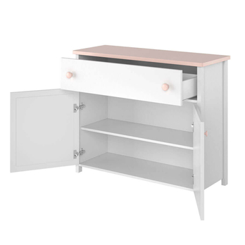 Komoda LUNA 05 bílá/růžová 2