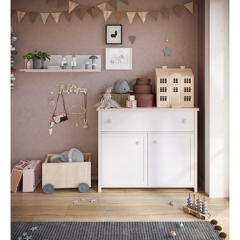 Komoda LUNA 05 bílá/růžová 3