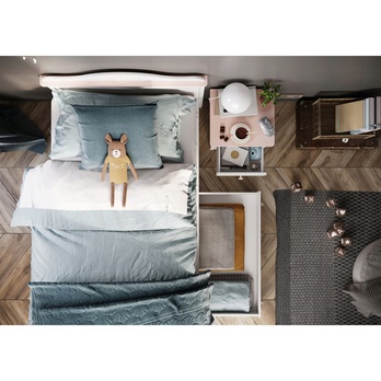 Úložný prostor pod postel LUNA 09 bílá/růžová 3