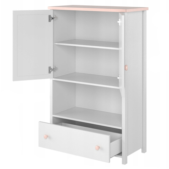 Regál LUNA 11 bílá/růžová 2