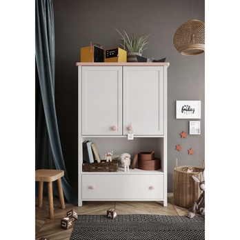 Regál LUNA 11 bílá/růžová 4