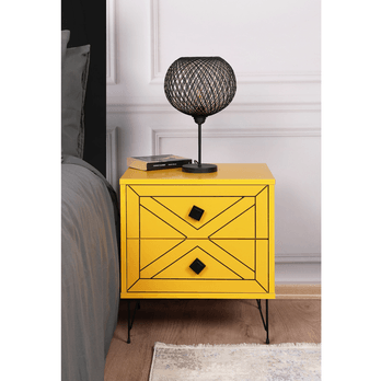 Noční stolek  LUNA žlutá 1