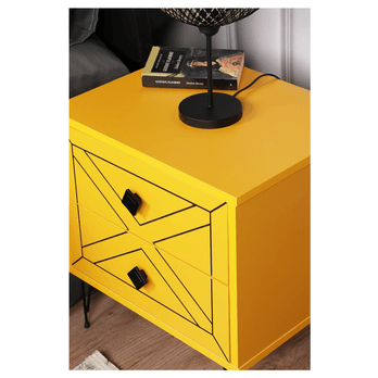 Noční stolek  LUNA žlutá 2
