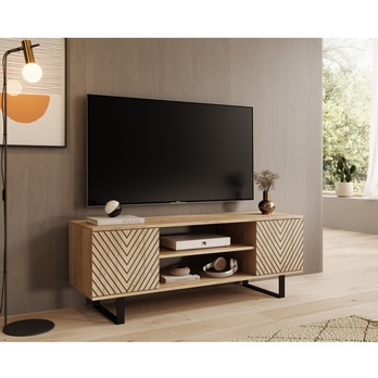 TV stolek LUNET dub craft/černá, šířka 135 cm 1