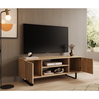 TV stolek LUNET dub craft/černá, šířka 135 cm 2