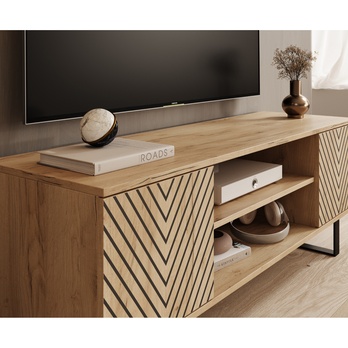 TV stolek LUNET dub craft/černá, šířka 135 cm 3