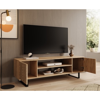 TV stolek LUNET dub craft/černá, šířka 155 cm 2