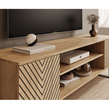 TV stolek LUNET dub craft/černá, šířka 155 cm 3