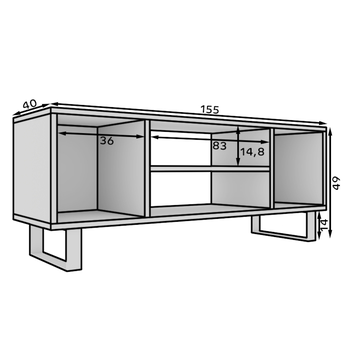 TV stolek LUNET dub craft/černá, šířka 155 cm 4