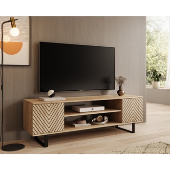 TV stolek LUNET dub craft/černá, šířka 155 cm 1