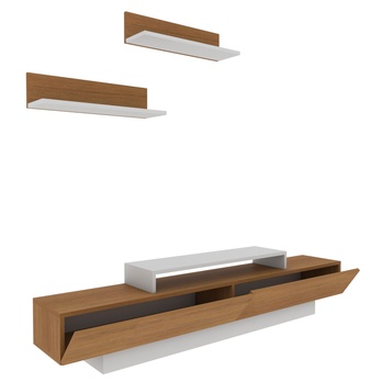 TV sestava LUSI teak/bílá 2