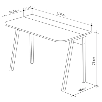 Psací stůl LUTON bílá/mocca 4