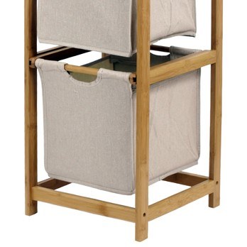 Úložný regál LUX přírodní bambus/šedá, výška 78 cm 1