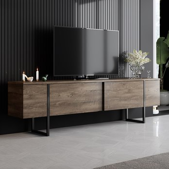 TV komoda LUXE ořech/černá 1