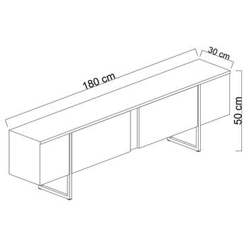 TV komoda LUXE antracitová/zlatá 6