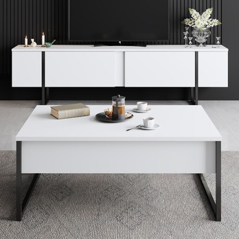 TV komoda LUXE bílá/černá 4