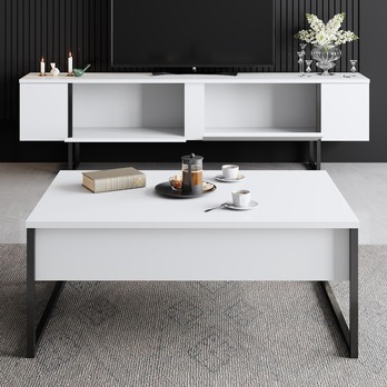 TV komoda LUXE bílá/černá 5