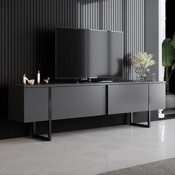 TV komoda LUXE antracitová/černá 1