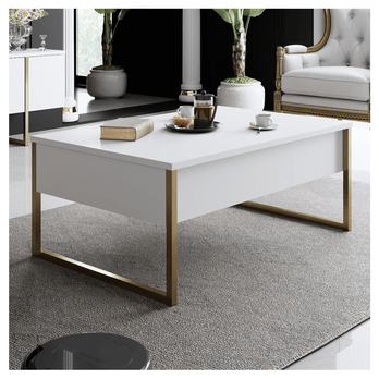 Konferenční stolek LUXE bílá/zlatá 1