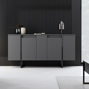 Komoda LUXE antracitová/černá 4