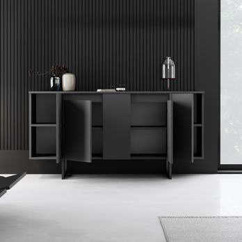 Komoda LUXE antracitová/černá 5