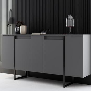 Komoda LUXE antracitová/černá 6
