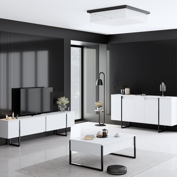 Komoda LUXE bílá/černá 1