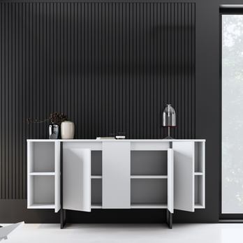 Komoda LUXE bílá/černá 5