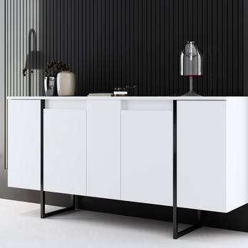 Komoda LUXE bílá/černá 6