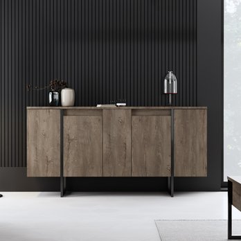 Komoda LUXE ořech/černá 4