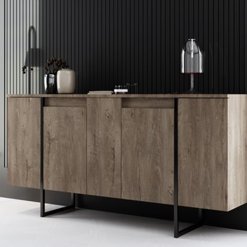Komoda LUXE ořech/černá 6