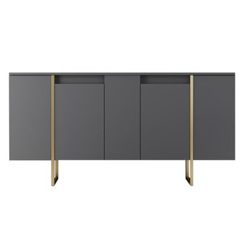 Komoda LUXE antracitová/zlatá 2