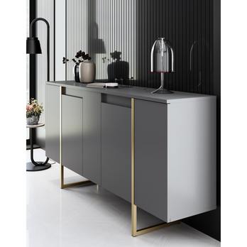 Komoda LUXE antracitová/zlatá 7