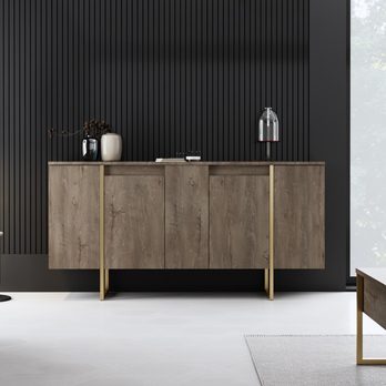 Komoda LUXE ořech/zlatá 4
