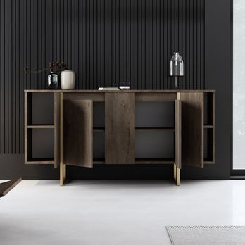 Komoda LUXE ořech/zlatá 5