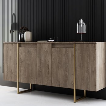 Komoda LUXE ořech/zlatá 6
