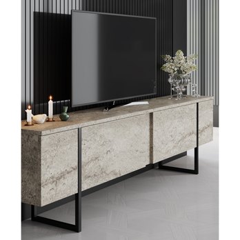 TV komoda LUXE béžová/černá 3