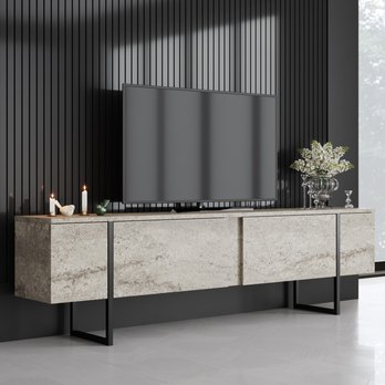 TV komoda LUXE béžová/černá 4