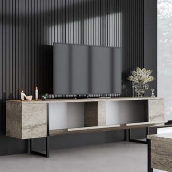 TV komoda LUXE béžová/černá 5