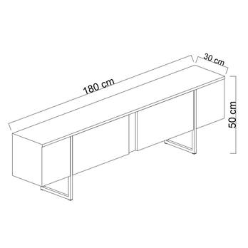 TV komoda LUXE béžová/černá 6