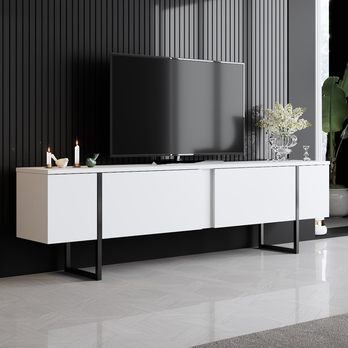 TV komoda LUXE bílá/černá 1