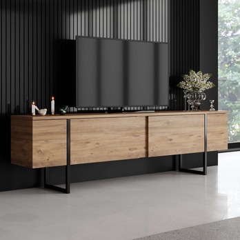 TV komoda LUXE borovice atlantic/černá 4