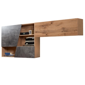 Obývací stěna LUXUS dub wotan/tmavý beton 3