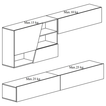 Obývací stěna LUXUS dub wotan/tmavý beton 4