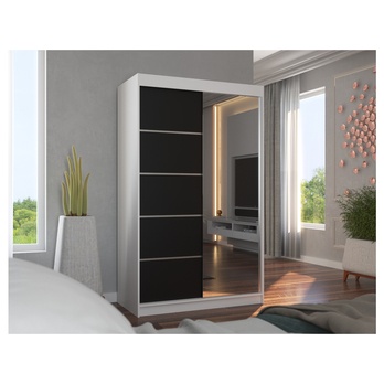 Šatní skříň LYNA bílá/černá 4