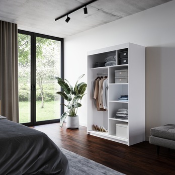 Šatní skříň LYNA bílá/dub sonoma 3