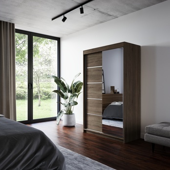 Šatní skříň LYNA čokoládově hnědá 1